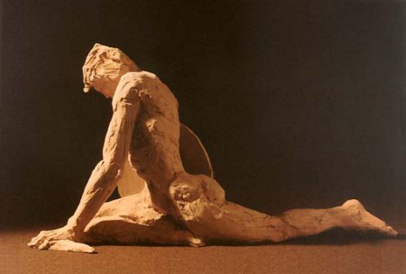 Guerriero ferito - terracotta, cm 25h - 2001